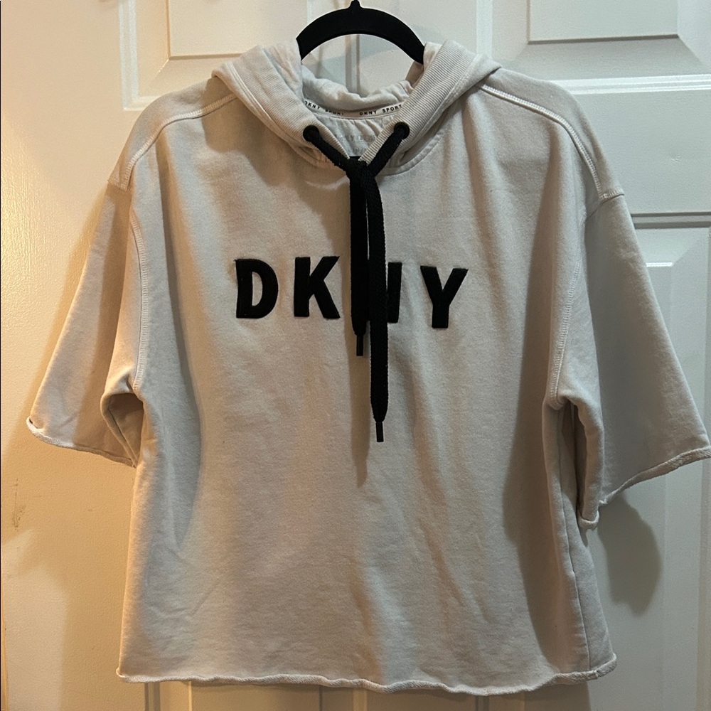 DKNY white Hoodie with Black Lettering